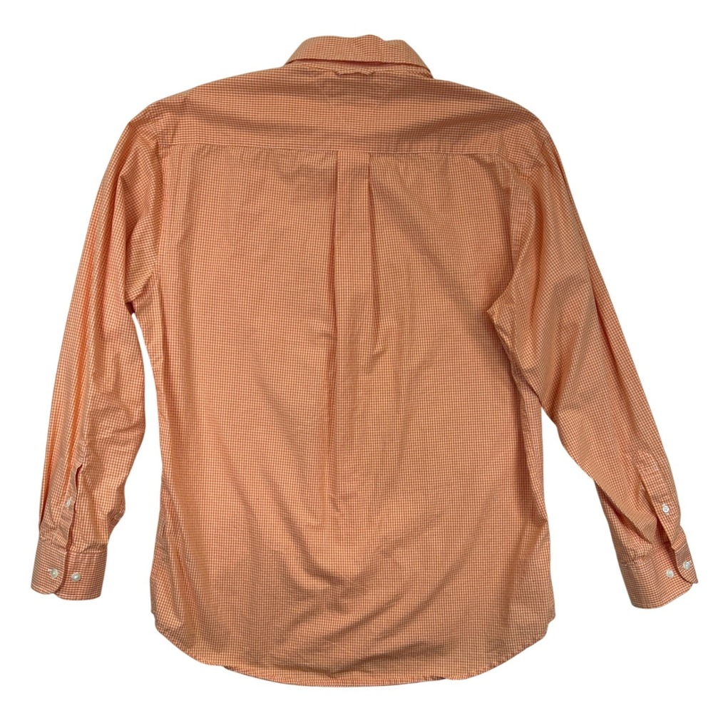 Tommy Hilfiger Shirt Mens M Orange Gingham Button Down Long‎ Sleeve - Picture 2 of 8
